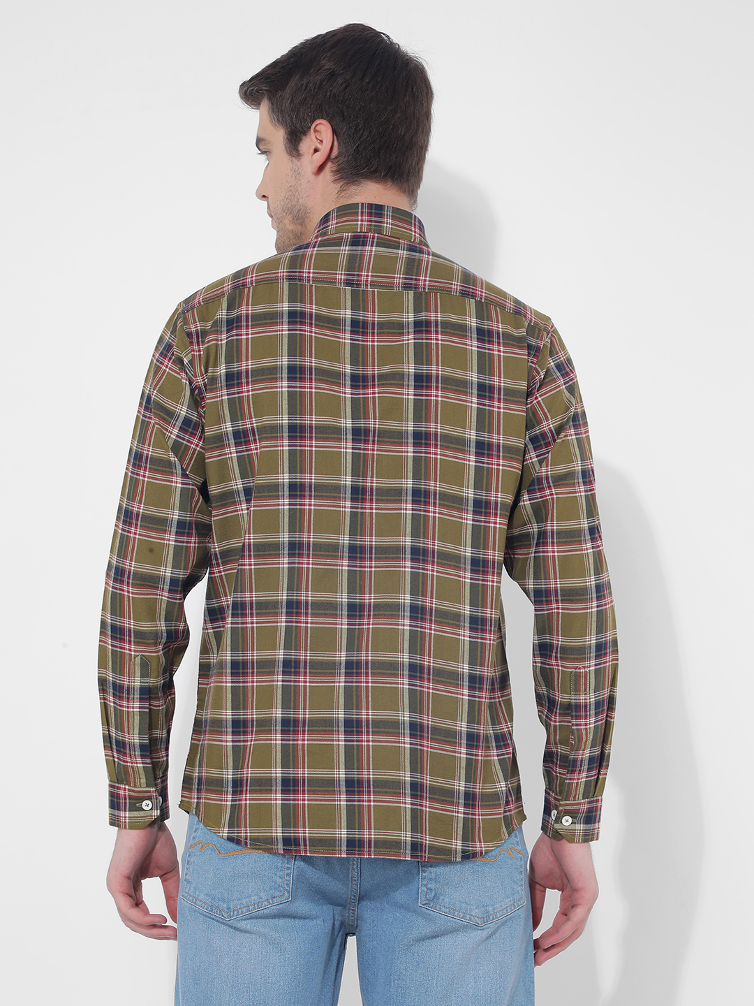 Numero Uno Men Checkered Green Shirt